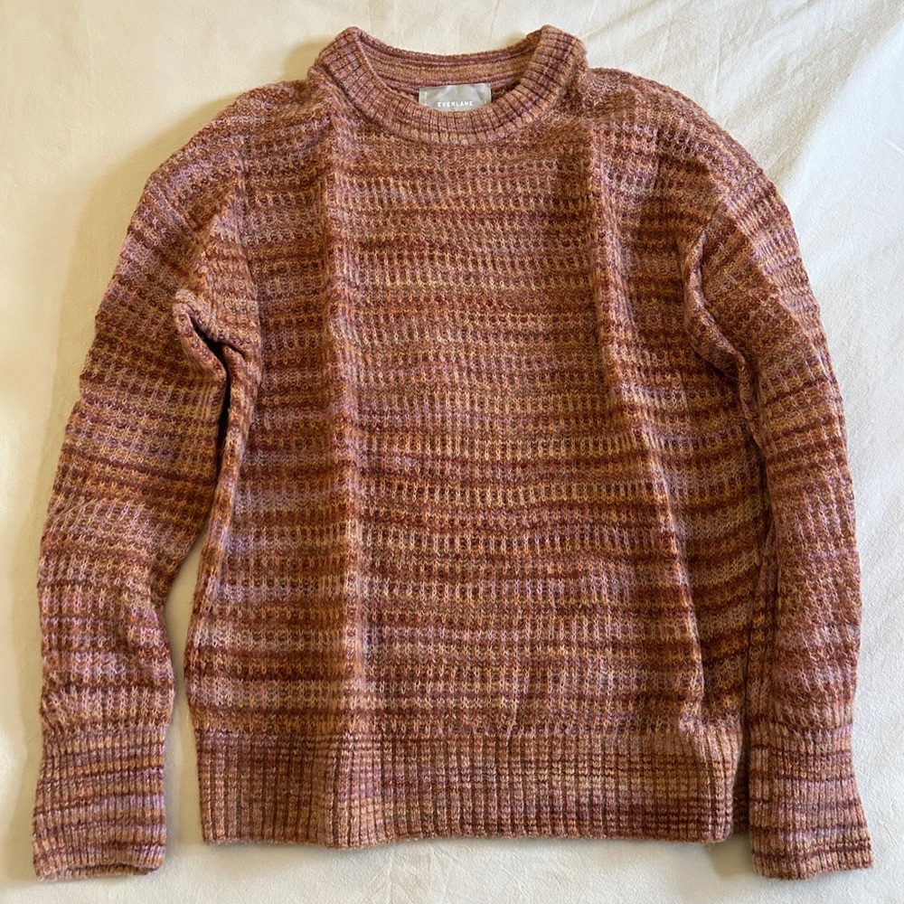 Everlane the Oversized Alpaca Crew in Red Tonal Size Small